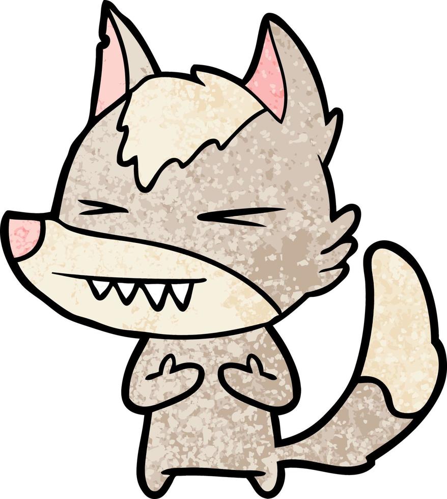 angry wolf cartoon vector