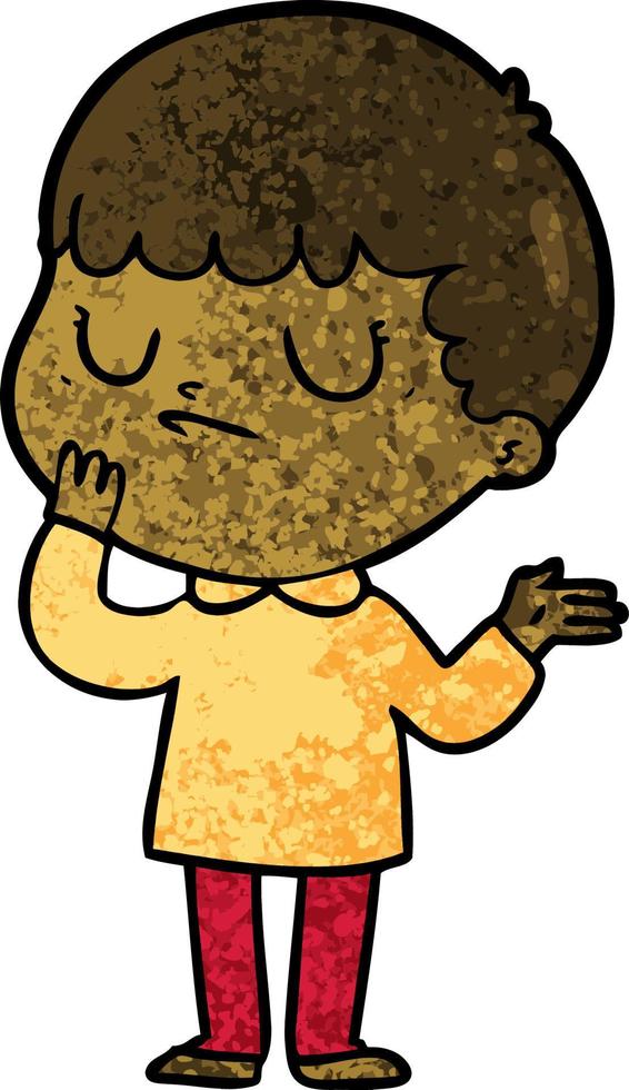 cartoon grumpy boy vector