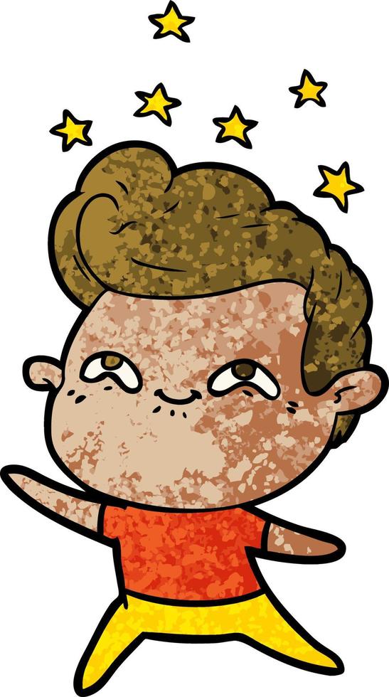 cartoon excited man vector