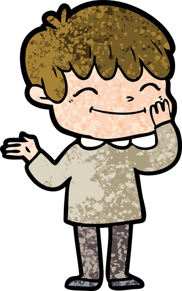 niño feliz de dibujos animados vector