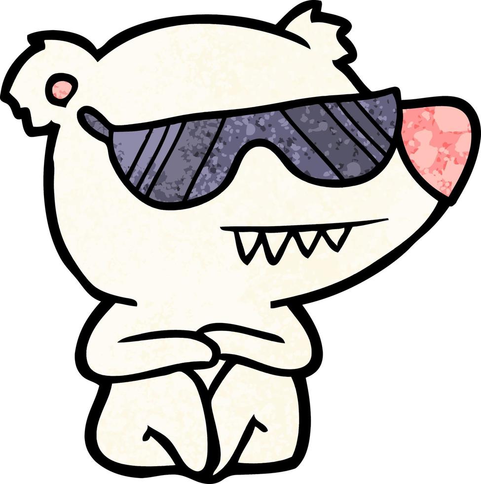 cool polar bear cartoon sitting vector