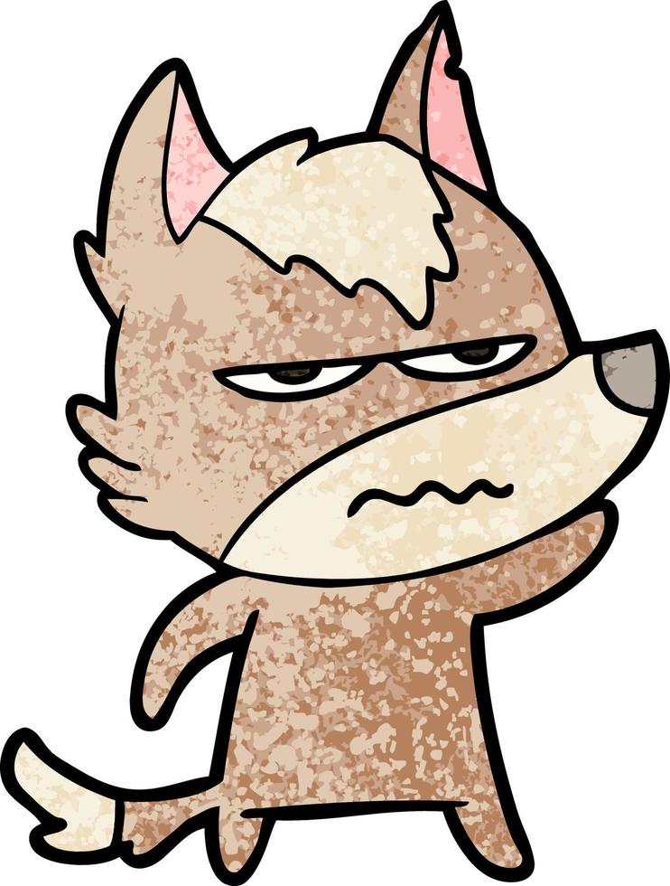 cartoon annoyed wolf vector