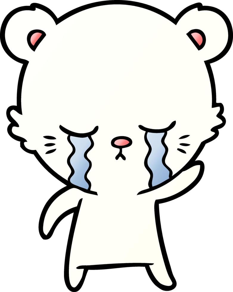 sad little polar bear cartoon vector