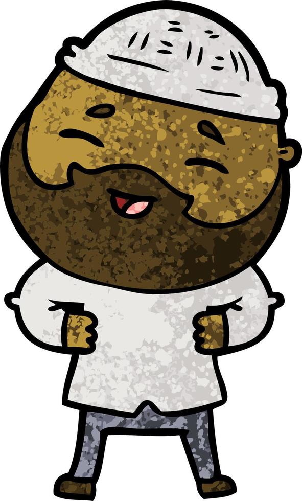 cartoon happy bearded man vector