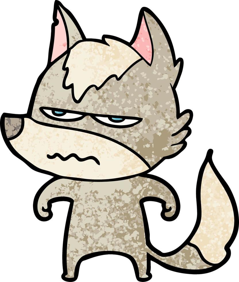 cartoon annoyed wolf vector