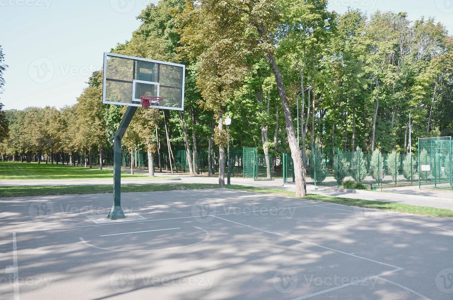 Empty street basketball court. For concepts such as sports and exercise, and healthy lifestyle photo