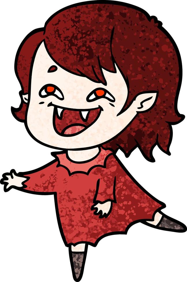 cartoon laughing vampire girl vector