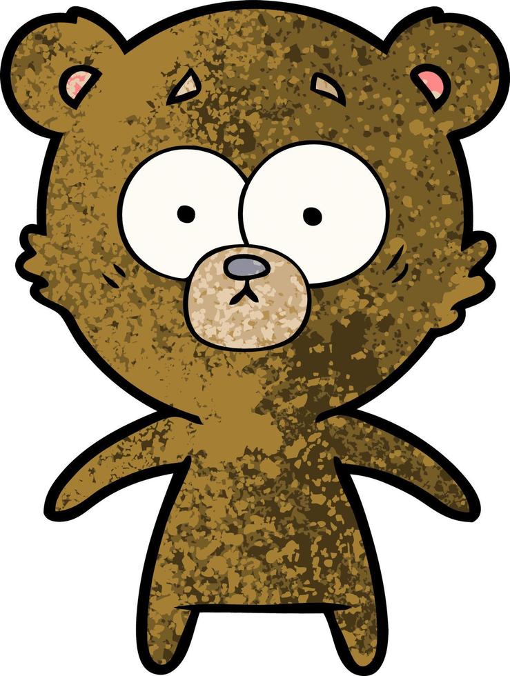 dibujos animados de oso preocupado vector