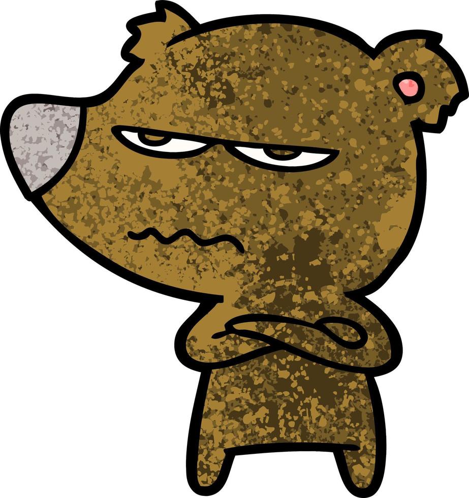 dibujos animados de oso enojado vector