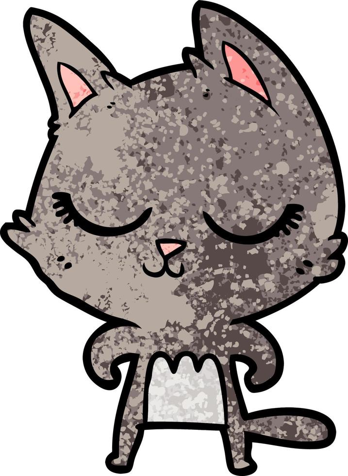 calm cartoon cat vector