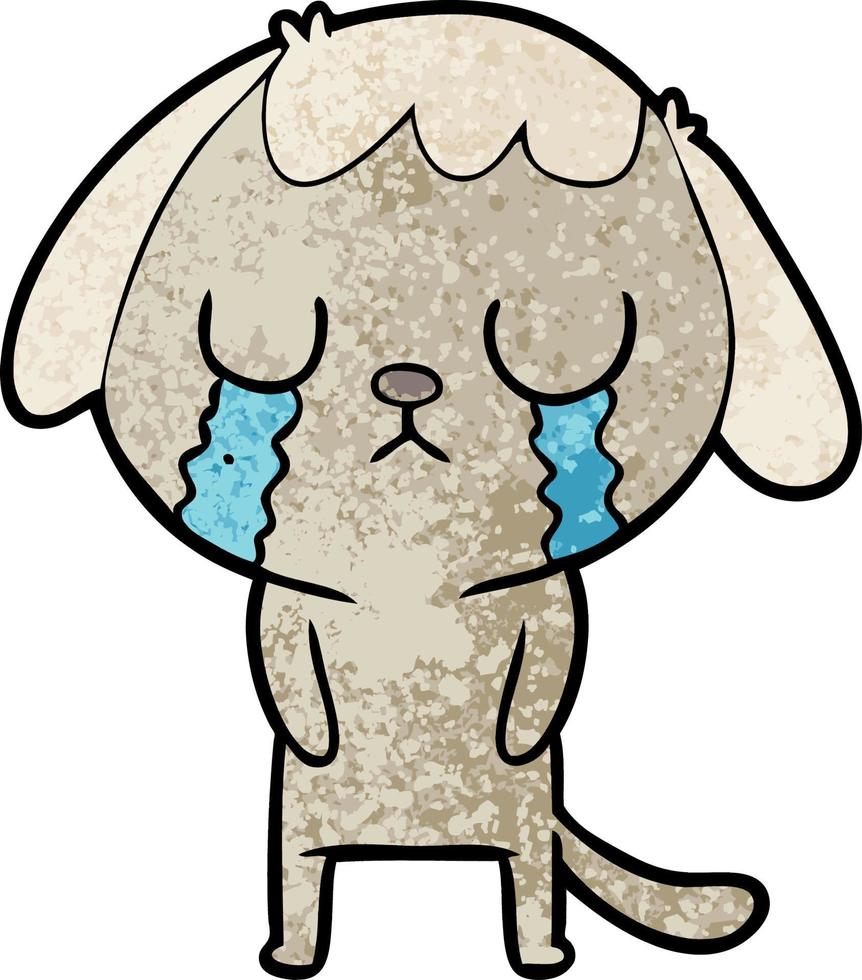 cute cartoon dog crying vector