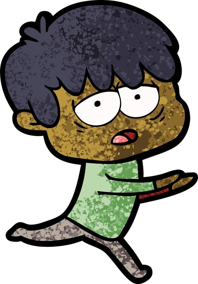 niño agotado de dibujos animados vector