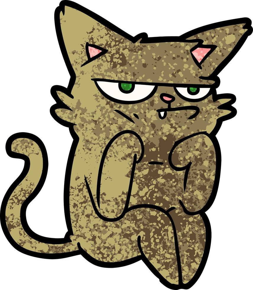 grumpy cartoon cat vector