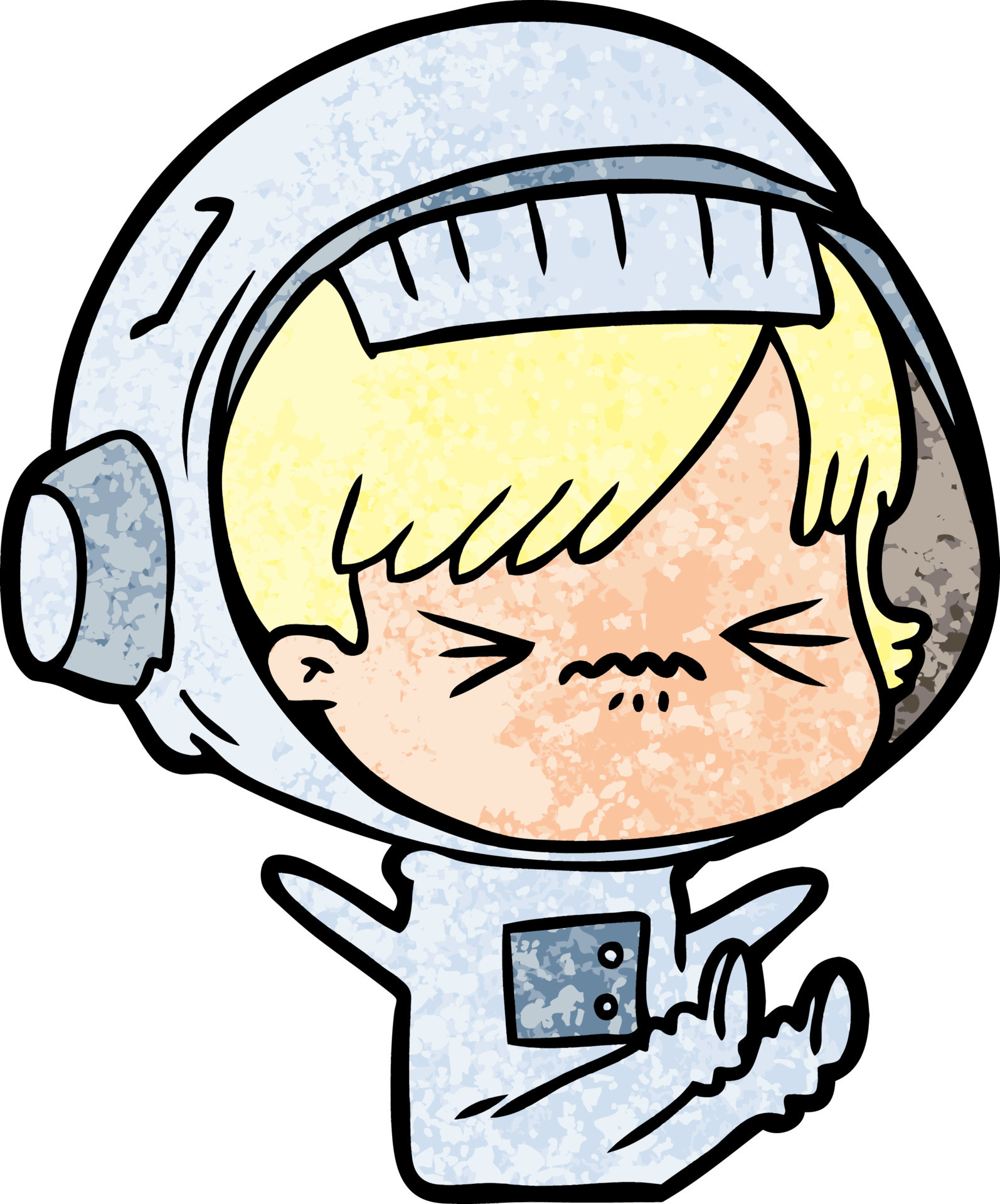 cartoon space girl throwing a tantrum 12369871 Vector Art at Vecteezy