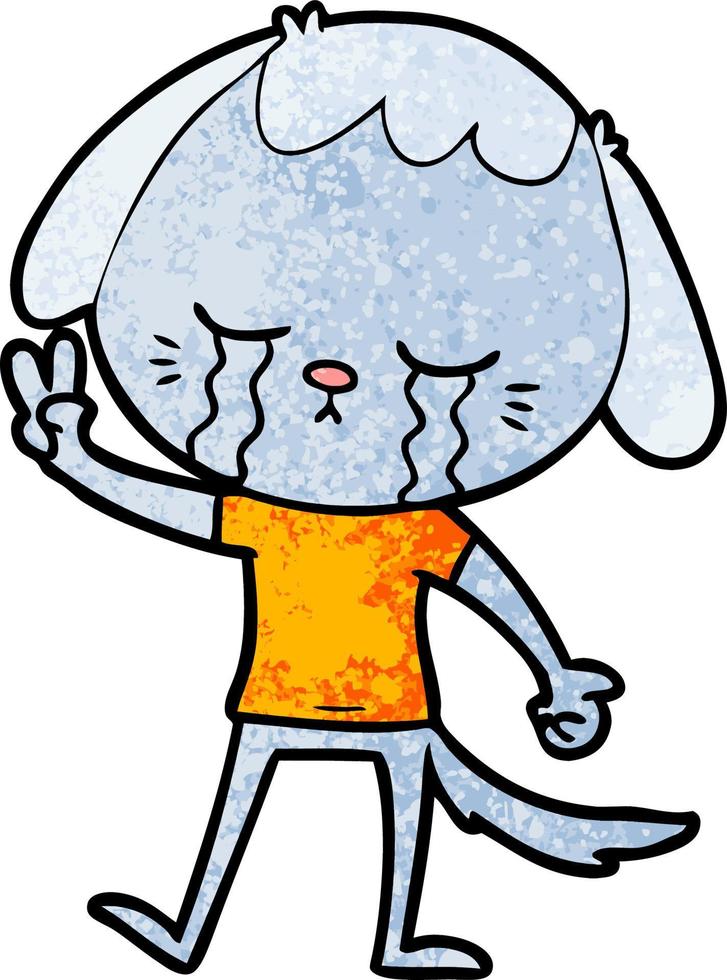 cartoon dog crying vector