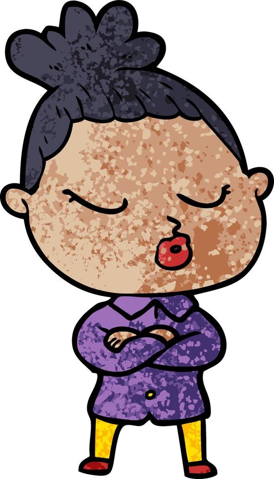 cartoon calm woman vector