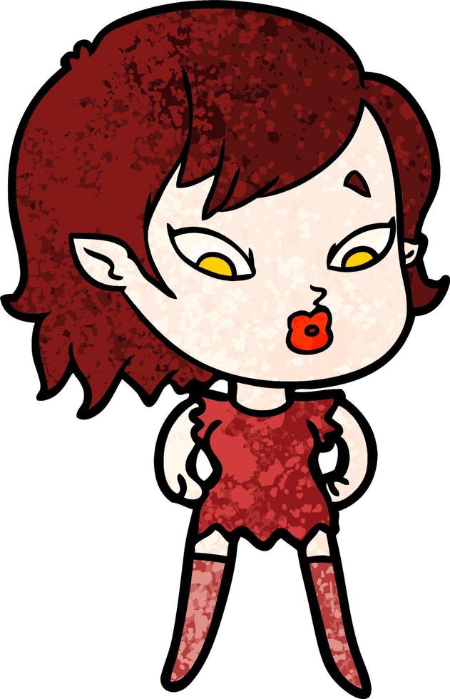 linda chica vampiro de dibujos animados vector