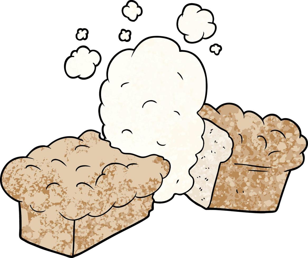 dibujos animados de pan recién horneado vector