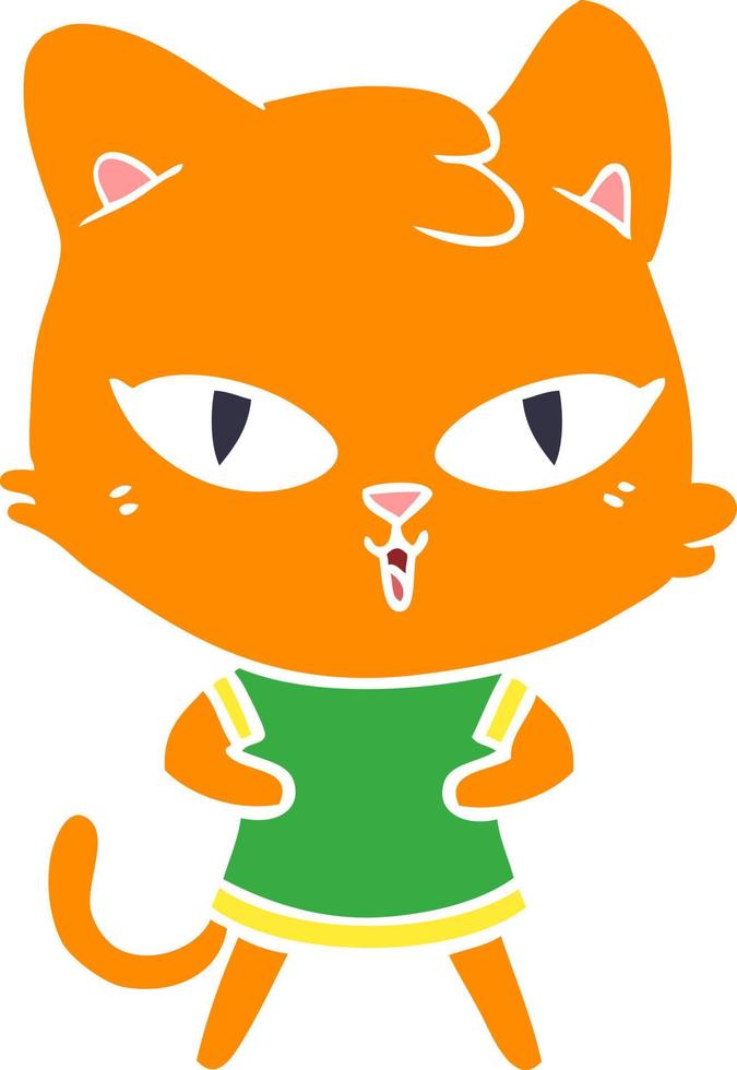 flat color style cartoon cat vector