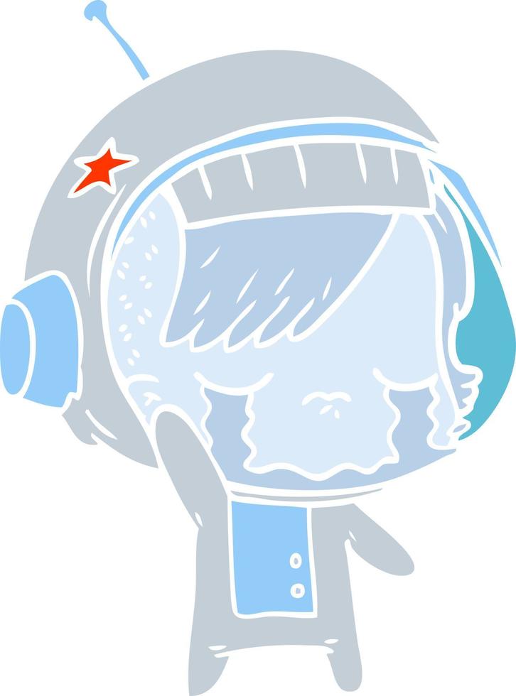 dibujos animados de estilo de color plano niña astronauta llorando  despidiéndose 12370127 Vector en Vecteezy