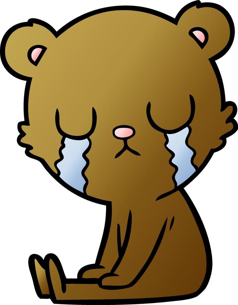 crying bear cartoon chraracter vector