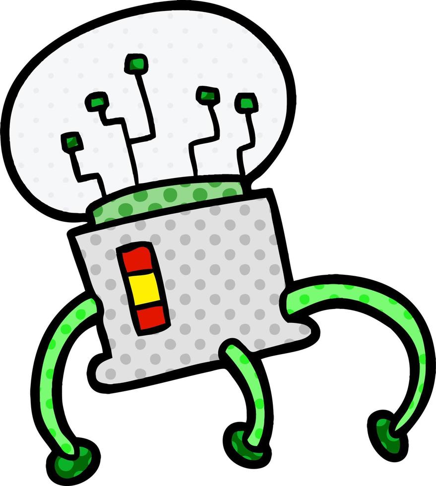 cartoon brain machine vector