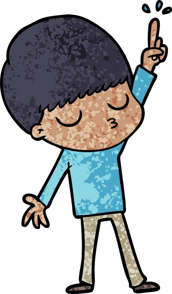 cartoon calm boy vector