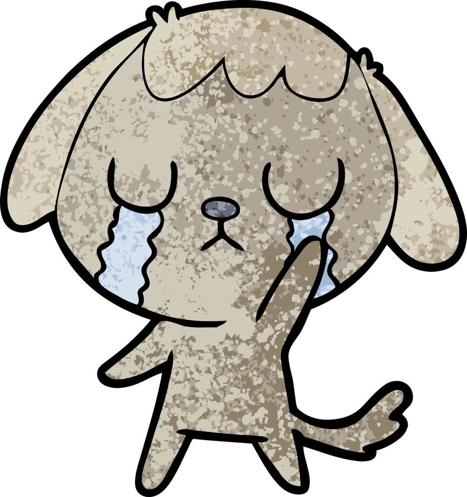 cute cartoon dog crying vector