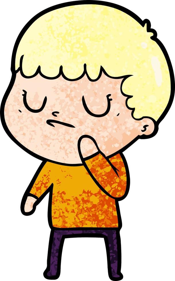 cartoon grumpy boy vector