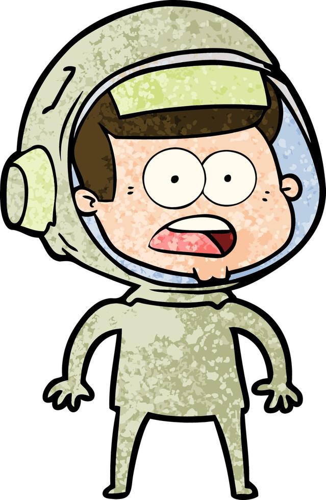 cartoon surprised astronaut vector