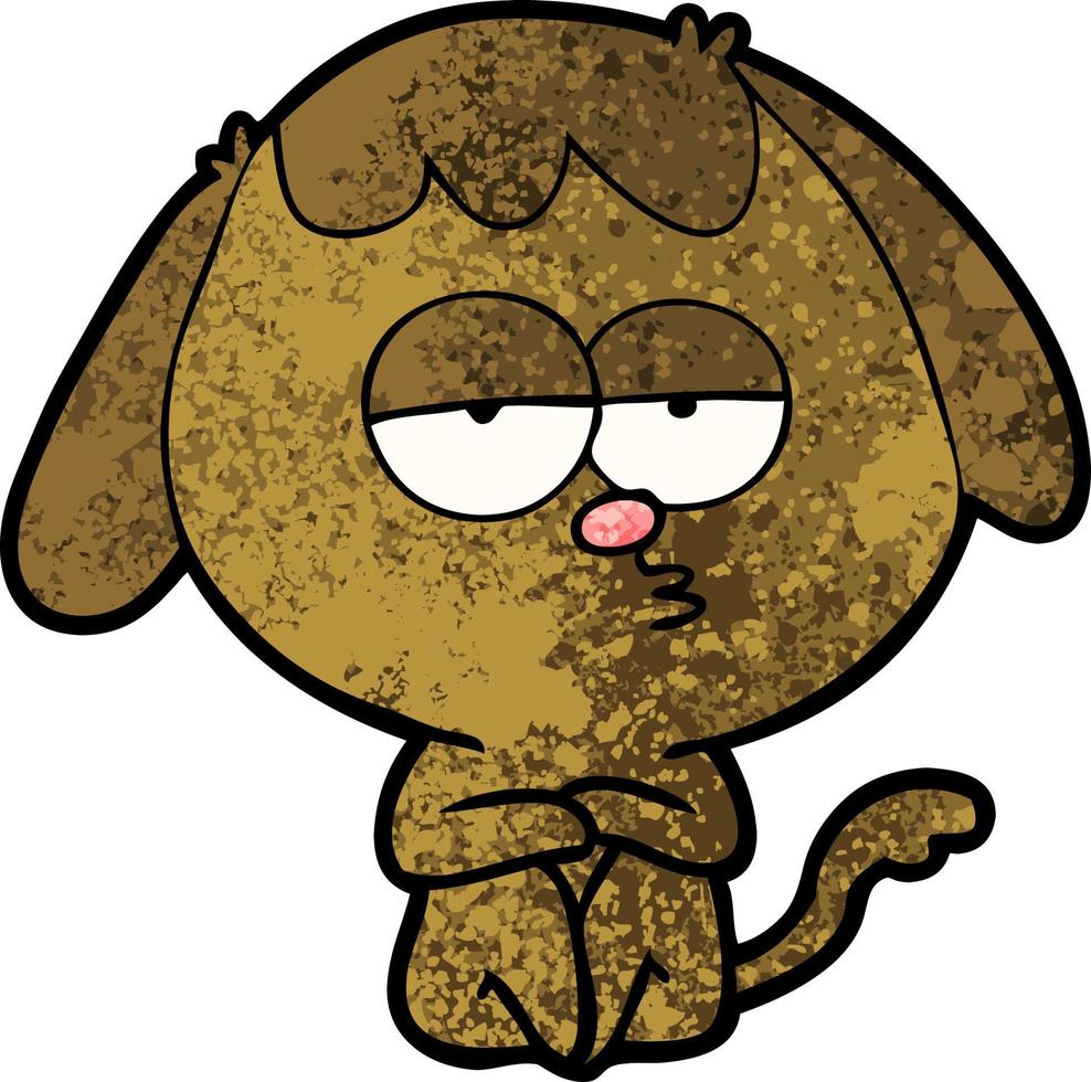 cartoon bored dog vector