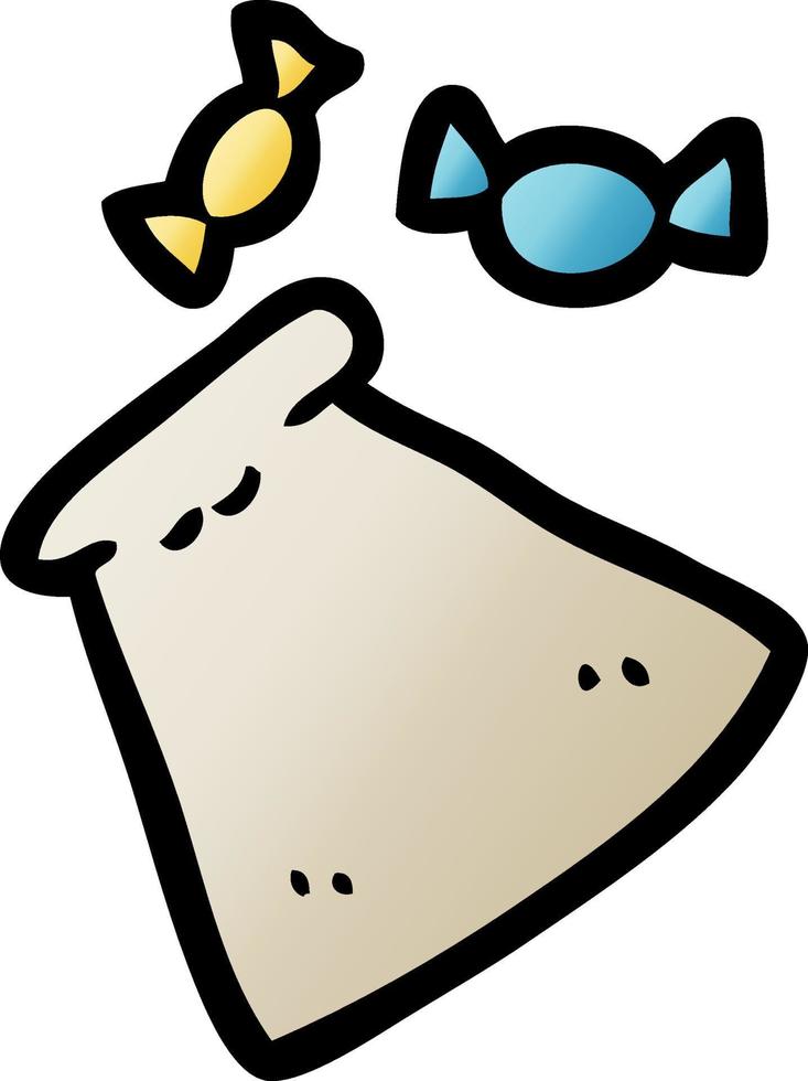 cartoon bag of candy vector