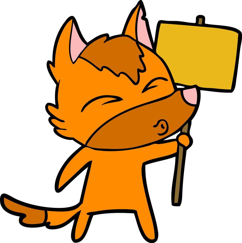 fox cartoon character vector