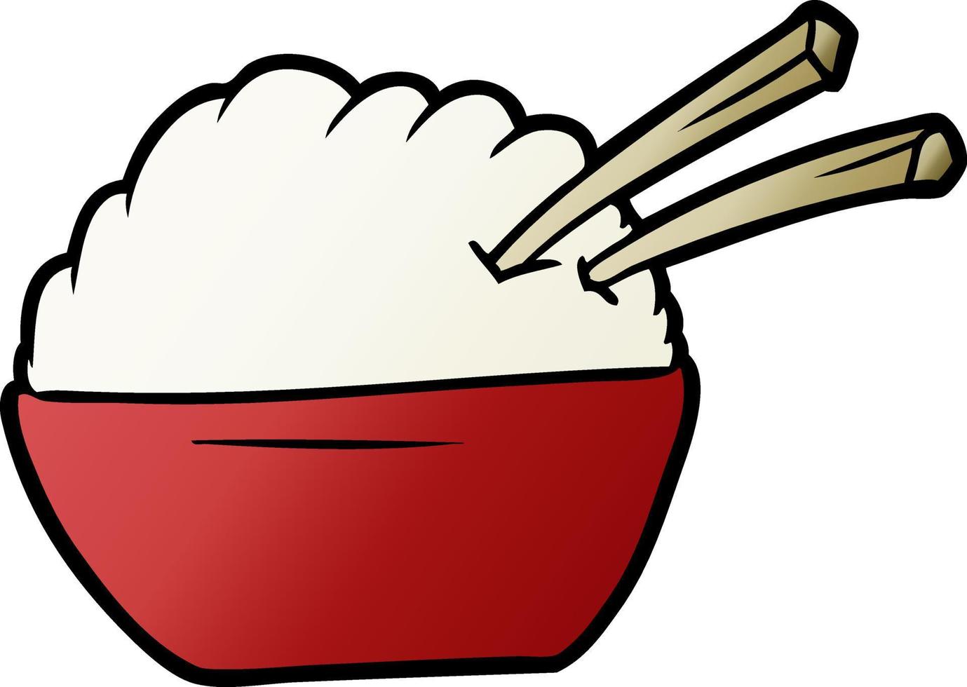 cartoon bowl of rice vector