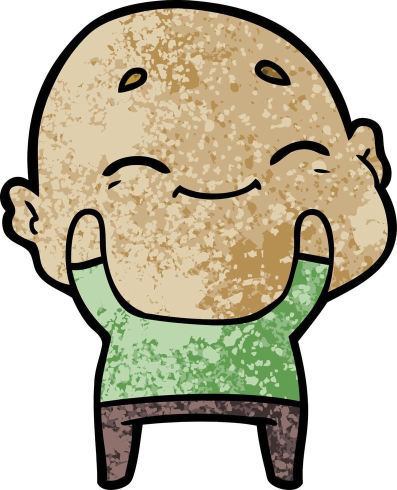 cartoon happy bald man vector