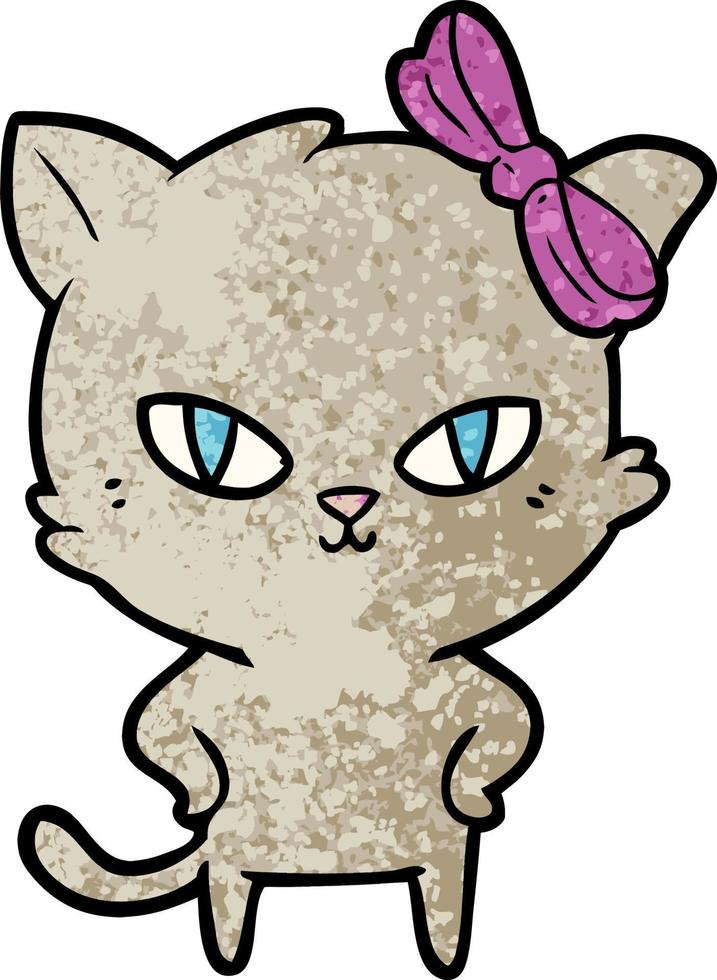 lindo gato de dibujos animados vector