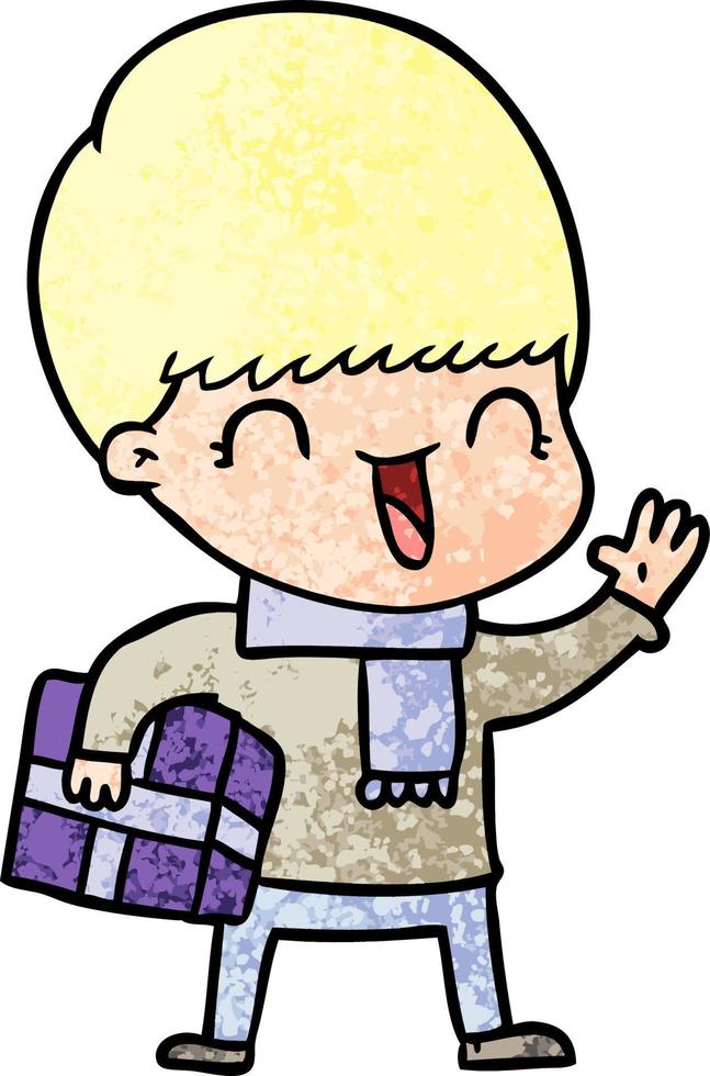 happy cartoon boy vector