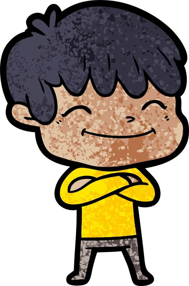 niño feliz de dibujos animados vector