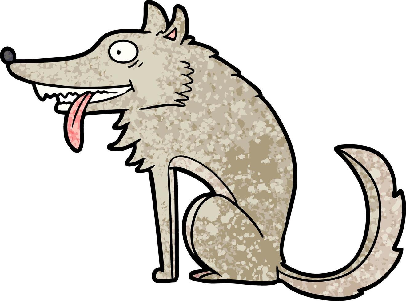 hungry cartoon wolf vector