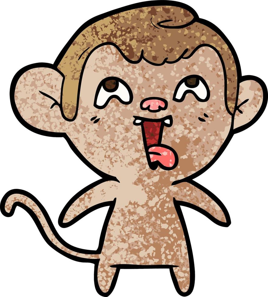 crazy cartoon monkey vector