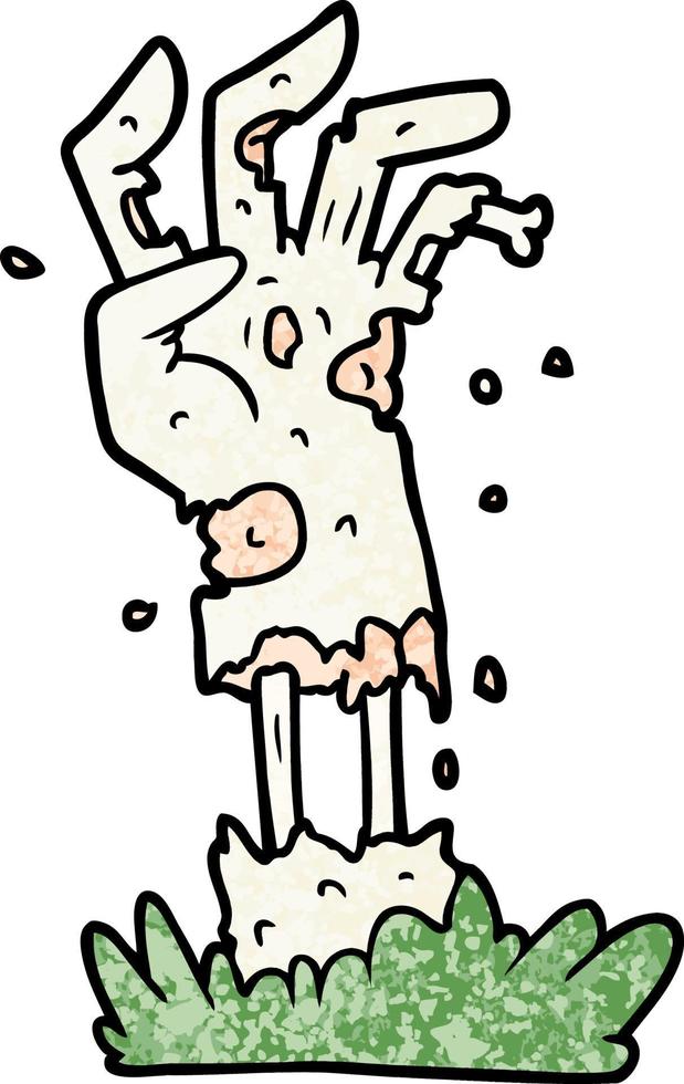 spooky zombie hand cartoon vector