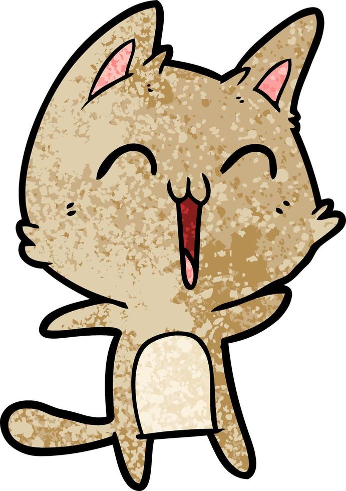 happy cartoon cat vector