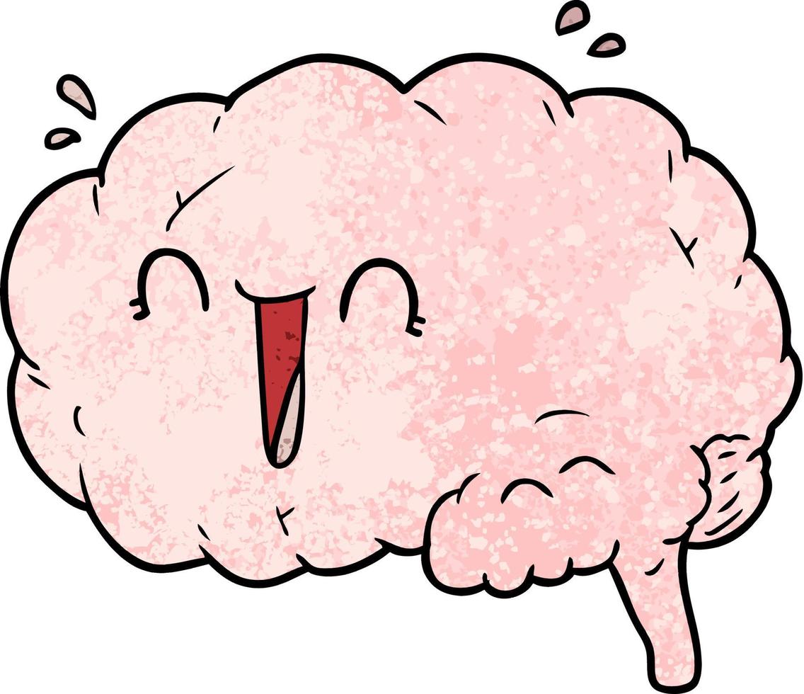 cartoon brain laughing vector