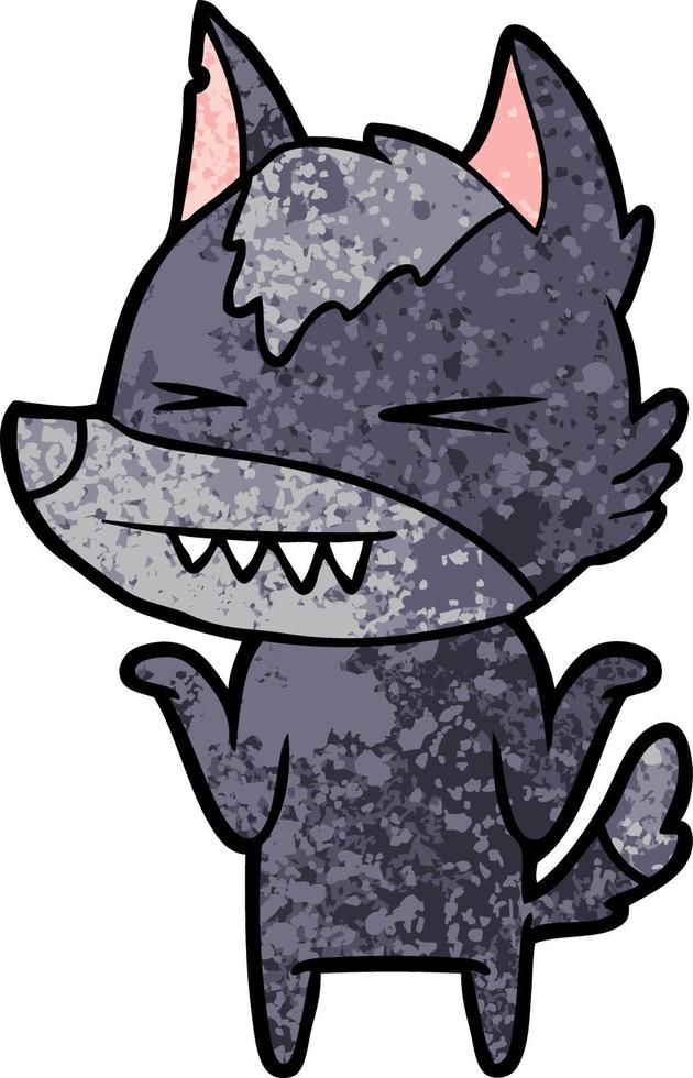 angry wolf cartoon vector