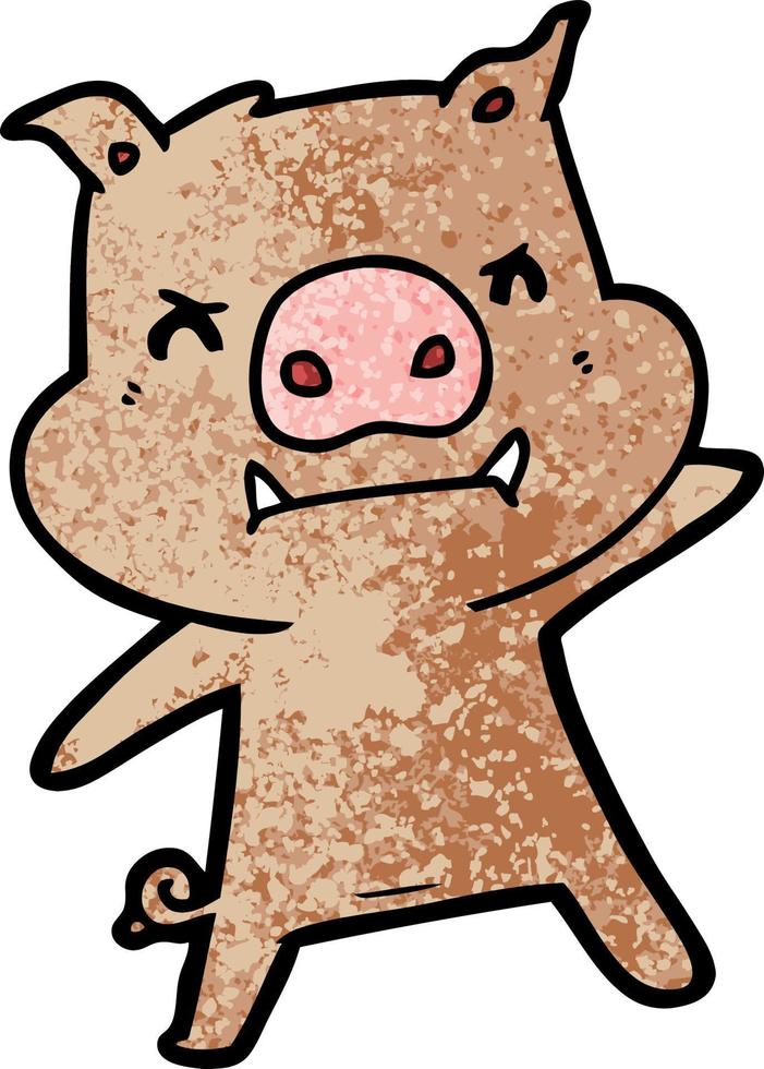 angry cartoon pig vector