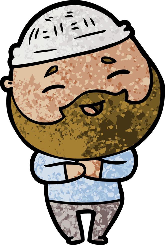 cartoon happy bearded man vector