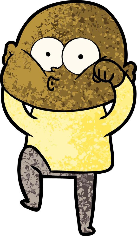 cartoon bald man staring vector