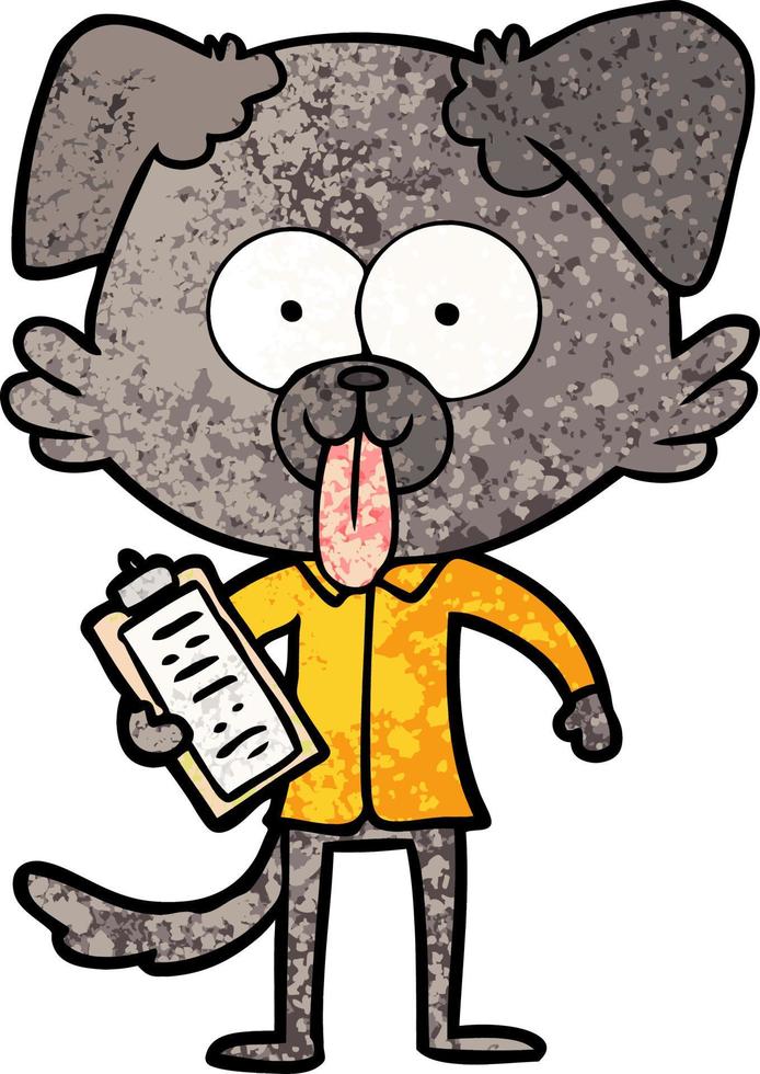 cartoon dog with tongue sticking out vector