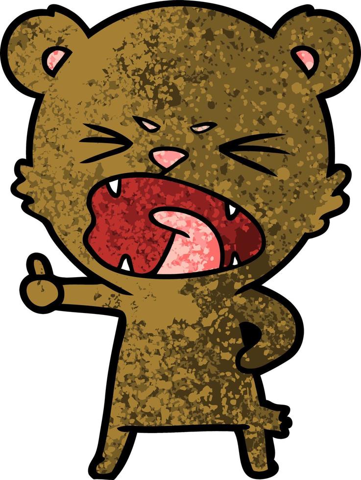 angry cartoon bear vector