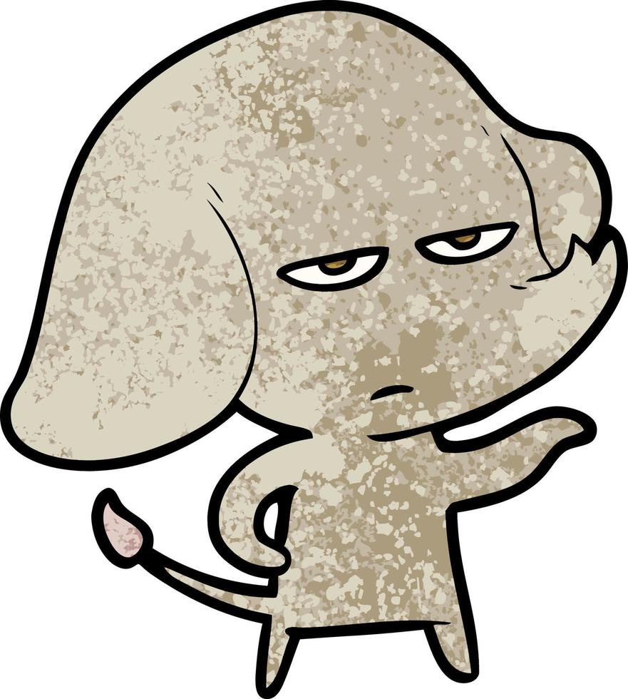 annoyed cartoon elephant vector